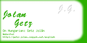 jolan getz business card